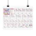 Unicorn Numbers Learning Poster — Matte Horizontal Educational Chart for Kids